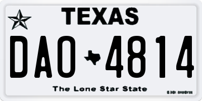 TX license plate DAO4814