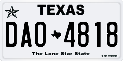 TX license plate DAO4818