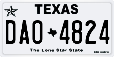 TX license plate DAO4824