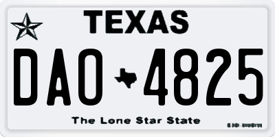TX license plate DAO4825