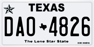 TX license plate DAO4826