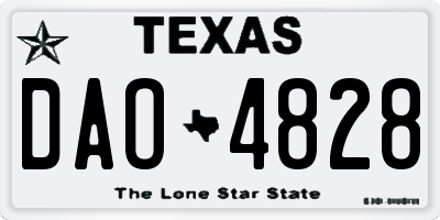 TX license plate DAO4828
