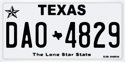 TX license plate DAO4829