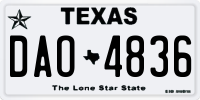 TX license plate DAO4836