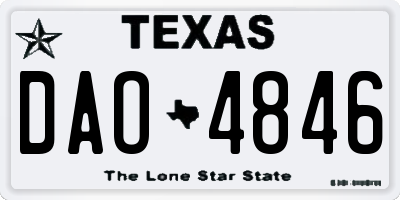 TX license plate DAO4846
