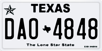 TX license plate DAO4848