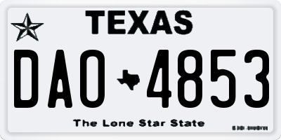 TX license plate DAO4853