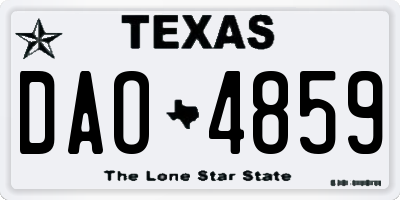 TX license plate DAO4859