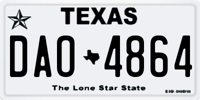 TX license plate DAO4864