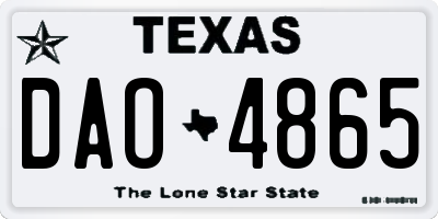 TX license plate DAO4865