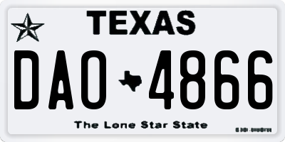 TX license plate DAO4866