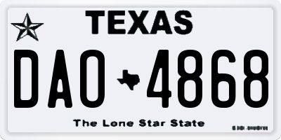 TX license plate DAO4868