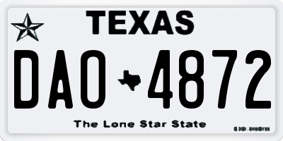 TX license plate DAO4872