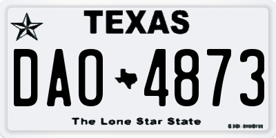 TX license plate DAO4873