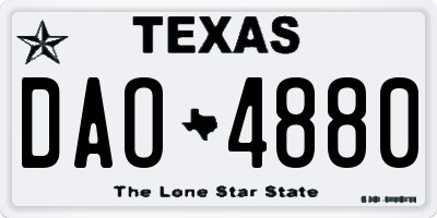 TX license plate DAO4880