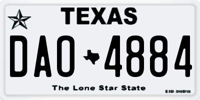 TX license plate DAO4884