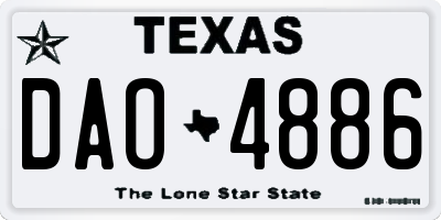 TX license plate DAO4886