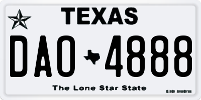 TX license plate DAO4888