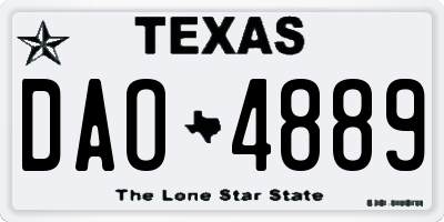 TX license plate DAO4889