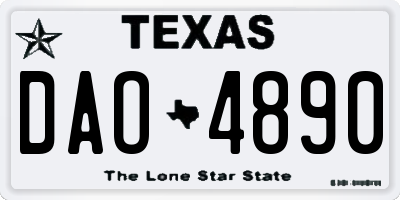 TX license plate DAO4890