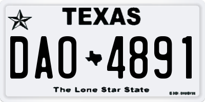 TX license plate DAO4891