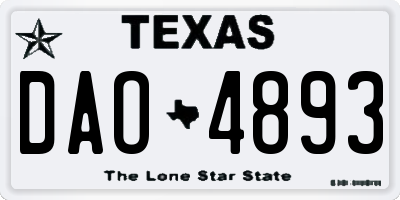 TX license plate DAO4893