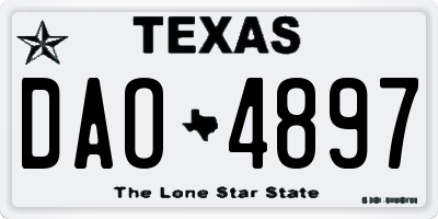 TX license plate DAO4897
