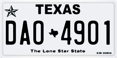 TX license plate DAO4901