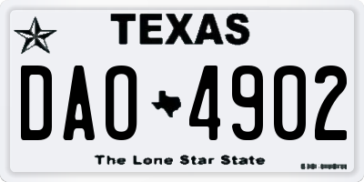 TX license plate DAO4902