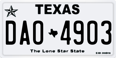 TX license plate DAO4903