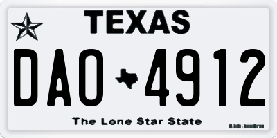 TX license plate DAO4912