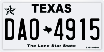 TX license plate DAO4915