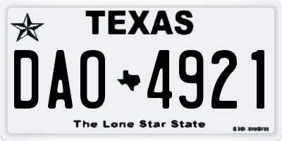 TX license plate DAO4921