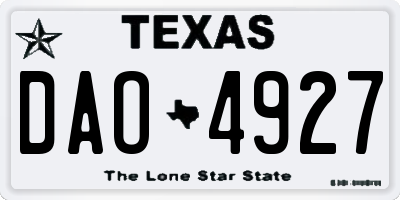 TX license plate DAO4927
