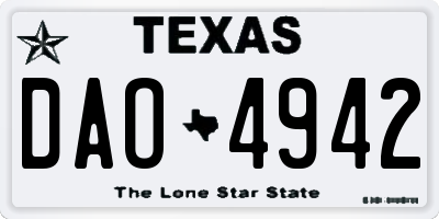 TX license plate DAO4942