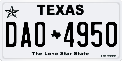TX license plate DAO4950