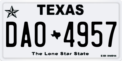 TX license plate DAO4957