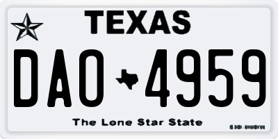 TX license plate DAO4959