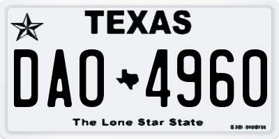 TX license plate DAO4960