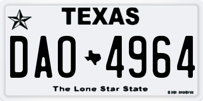 TX license plate DAO4964
