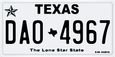 TX license plate DAO4967