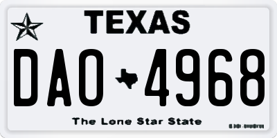 TX license plate DAO4968