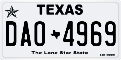 TX license plate DAO4969
