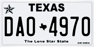 TX license plate DAO4970