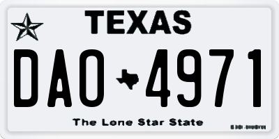 TX license plate DAO4971