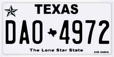TX license plate DAO4972