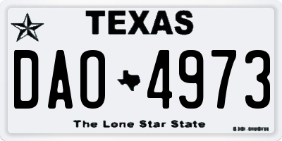 TX license plate DAO4973