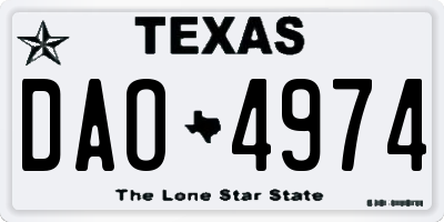TX license plate DAO4974
