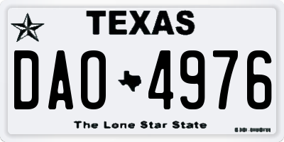 TX license plate DAO4976