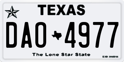 TX license plate DAO4977
